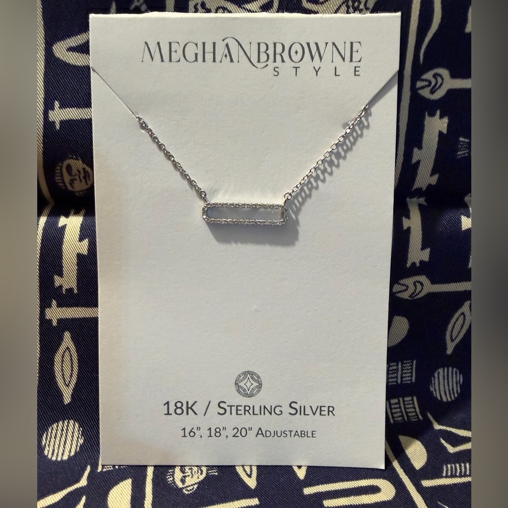 Meghan Browne Style 18K/ Sterling Silver Necklace 16, 18, 20” Adjustable NWT